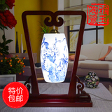 结婚庆台灯具中式复古典景德镇现代陶瓷灯红色创意卧室床头灯饰品