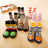 韩版可爱儿童地板袜秋冬季婴儿加厚纯棉毛圈袜宝宝防滑底学步鞋袜