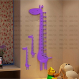 长颈鹿儿童身高贴3d水晶亚克力立体墙贴儿童房间卧室创意量高贴画