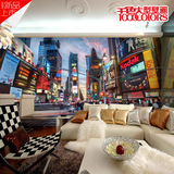 现代城市油画大型壁画客厅餐厅咖啡厅休闲吧商用街景卧室墙纸壁纸