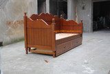 美式实木沙发床抽拉坐卧两用沙发床小户型伸缩储物沙发床特价订制