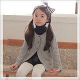 2015女童装针织毛衣开衫韩版中大童纯棉百搭长袖加厚童装秋冬外套