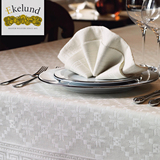 瑞典Ekelund 欧式高档餐桌布艺套装尊贵米黄色棉亚麻长方形布包邮