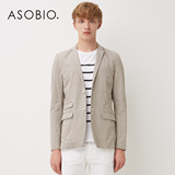 ASOBIO 春季新款男装 商务通勤细格纹长袖西装外套 3321455510