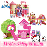 HelloKitty凯蒂猫植绒快乐的家树屋蘑菇房子女孩过家家玩具礼物