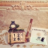 包邮宫崎骏树脂摆件可爱龙猫公仔创意木质台历玩偶男女生生日礼物