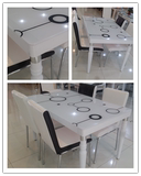 伸缩餐台吃饭桌子 现代简约餐桌椅 厨房北京简单长方玻璃组装设计