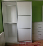 北京特价板式衣柜 两门白色推拉门衣橱 趟门立柜 定制实木颗粒板