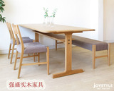 纯实木双层餐桌定制胡桃木餐桌简约现代白橡木餐厅原木家具餐桌椅