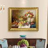 理油画六派 欧式水果装饰画墙画有框餐厅挂画玄关静物花卉手绘肌