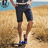AZ蚁族男装2015夏季新款时尚都市男士修身型休闲短裤薄韩版格子潮