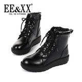 EEXX2016新款时尚舒适马丁靴前系带平跟圆头短靴学生女鞋短筒0658