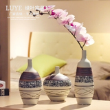 现代中式台面景德镇陶瓷花瓶干花摆件家装主材花插雕刻客厅插花瓶