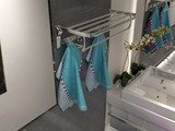 全加厚SUS304不锈钢浴室置物毛巾架折叠活动型酒店卫生间放浴巾架