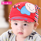儿童鸭舌帽春秋季保暖0-3-6个月纯棉套头帽子 韩版兔子婴儿宝宝帽