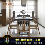 新中式餐桌方桌现代实木餐桌椅组合客厅样板房酒店会所家具定制