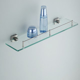 洁诺浴室304不锈钢玻璃置物架沐浴露化妆品收纳架卫生间层架壁挂