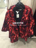 HM H&M专柜正品代购2016春女装新年款印花毛呢外套大衣0342828003