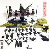 迪龙乐高积木警察军事人仔人偶抗日远征军部队武器拼装积木玩具