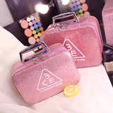 韩版菱格专业化妆包袋箱超大容量收纳手提化妆包便携包