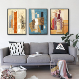 毕加索欧式装饰画客厅现代抽象三联画挂画沙发背景墙壁画油画墙画