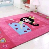 包邮 粉色公主可爱儿童卡通地毯房间客厅卧室床边满铺地毯可定做
