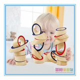 德国Hape E5524竹制艺术斜塔 创意堆搭儿童成人益智玩具安全环保