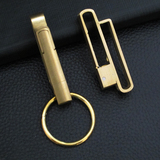 纯铜腰挂扣能穿皮带腰带钥匙扣锁钥扣黄铜钥匙链创意汽车钥匙扣