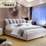 逸流家具布艺床软床布床可拆洗时尚简约现代家具1.8米双人床婚床