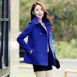 2015冬装新款韩版毛呢外套女短款修身羊毛呢子高端羊绒呢大衣加厚