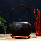 大叶兰铁壶日本原装进口无涂层铸铁茶具纯手工南部铁器老茶壶特价