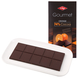 美可馨经典橙味黑巧克力排块100g 德国原装进口零食品 74%可可