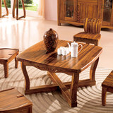 全实木乌金木茶几现代中式休闲泡茶桌椅组合方形茶台茶几实木家具