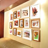 全悦 实木照片墙 客厅相框组合 15框相片墙沙发背景墙 原木+胡桃