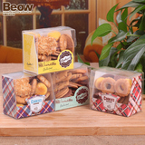 贝奥饼干盒 烘焙包装 曲奇盒 西点饼干盒子 透明塑料包装 4色可选