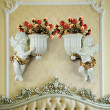 欧式树脂天使复古挂饰墙壁花瓶壁饰墙饰创意壁挂客厅墙上装饰品