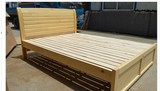 儿童松木床书架床实木双人床1.2米带抽屉储物高箱简约1.5米1.8m