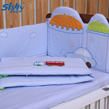 斯塔瑞婴儿床上用品四件套纯棉床围床帏防撞儿童床宝宝床围可拆洗