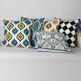 简约欧式时尚现代几何图案毛线绣满绣 沙发办公室靠垫抱枕
