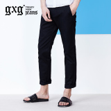 gxg jeans男装春款黑色雅致简约休闲长裤#61602153