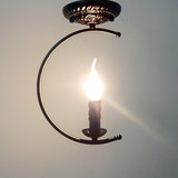 欧式创意单头吸顶蜡烛灯 简单实用半圆形蜡烛灯 仿复古过道吧台灯