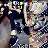 香港代购ASH15李小璐同款蛇纹内增高女鞋透气高帮休闲鞋运动女鞋