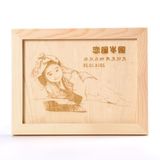 木刻画木版画装饰画照片木板雕刻画木刻相片生日情人节礼物DIY