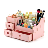 超大号韩版创意DIY组装 桌面木质化妆品收纳盒收纳架带抽屉置物架
