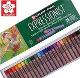 Sakura/樱花油画棒25色中粗油画棒儿童彩色画棒绿盒软蜡笔包邮