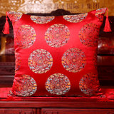 中式红木沙发靠垫喜庆绸缎实木椅抱枕靠垫仿古靠背坐垫腰枕包邮