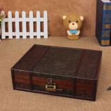 复古木质书本盒藏书盒 圣经盒 仿古木箱收纳储物盒 桌面书本盒