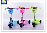 新款捷贝叮当猫儿童滑板车单脚踏三轮滑行车可升降四轮踏板滑滑车