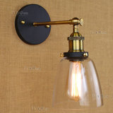 聚雅宜居 美式简约壁灯 钟型玻璃工业灯罩 过道咖啡厅 床头单头灯