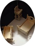 木制儿童益智DIY拼装仿真家居家具小床模型木质立体拼图玩具批发